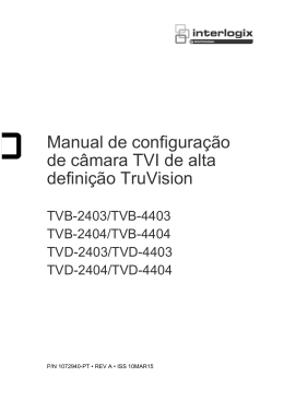 Manual de configuração de câmara TVI de alta definição TruVision
