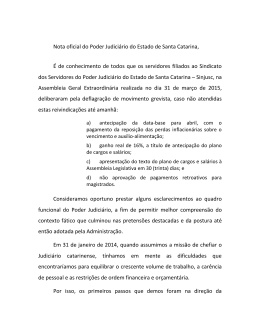 Nota oficial do Poder Judiciário do Estado de Santa Catarina, É de