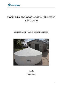 MODELO DA TECNOLOGIA SOCIAL DE ACESSO À ÁGUA Nº 01