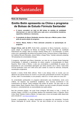 Emilio Botín apresenta na China o programa de Bolsas