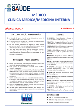MÉDICO CLÍNICA MÉDICA/MEDICINA INTERNA