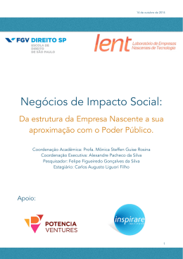 LENT - Negócios de Impacto Social - FGV DIREITO SP