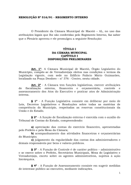 Regimento Interno - Câmara Municipal de Maceió