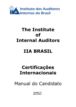 Manual do Candidato - Instituto dos Auditores Internos do Brasil