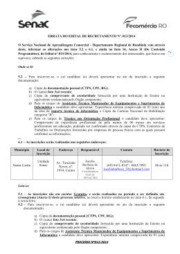 errata do edital de recrutamento e seleção nº 013/2014