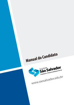 Manual do Candidato - Faculdade São Salvador