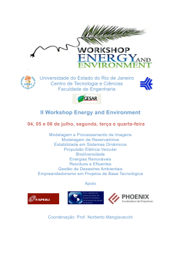 II Workshop Energy and Environment 04, 05 e 06 de