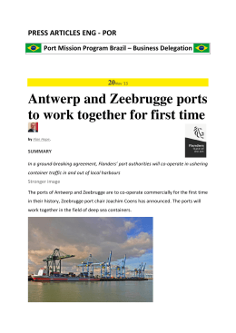 Antwerp and Zeebrugge ports to work together for first time