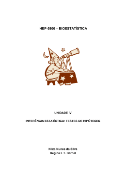 BIOESTATÍSTICA II – TESTES DE HIPÓTESES
