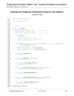 Exemplo de Programa Utilizando ArrayList com Objetos