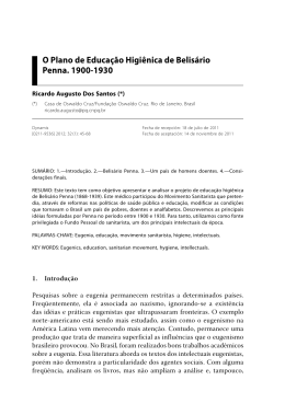 O Plano de Educação Higiênica de Belisário Penna. 1900