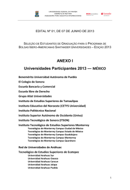 ANEXO I Universidades Participantes 2013 — MÉXICO