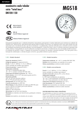manômetro mola tubular série “total inox” DN100-150