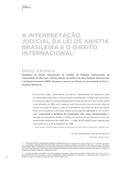 a interpretação judicial da lei de anistia brasileira e o direito