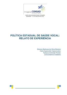 política estadual de saúde vocal: relato de experiência