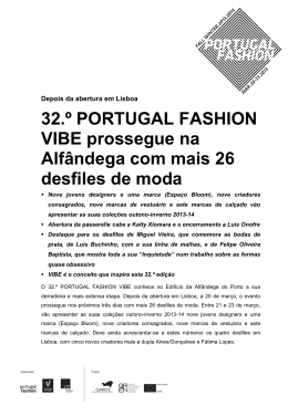 32.º PORTUGAL FASHION VIBE prossegue na Alfândega com mais