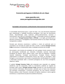 Economia portuguesa à distância de um clique www.peprobe.com