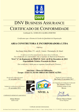 dnvbusiness assurance certificado de conformidade