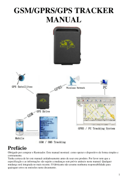 GSM/GPRS/GPS TRACKER MANUAL Prefácio