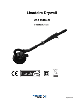 Manual de Instruções Lixadeira Drwall, Modelo: KT