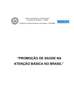 PROMOÇÃO DE SAÚDE NA ATENÇÃO BÁSICA NO BRASIL