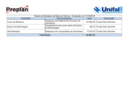 Controle de Reserva Técnica - Atualizado em 10-10-2014 - Unifal-MG