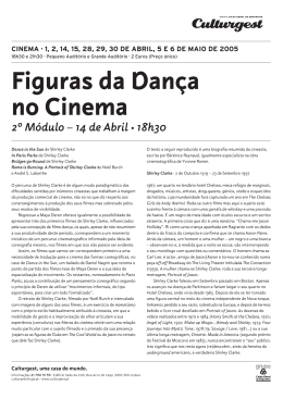 Figuras da Dança no Cinema 2º Módulo – 14 de Abril