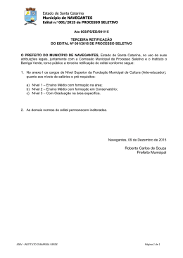 retificação iii - processo seletivo nº 001/2015