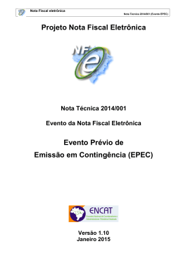 Nota Técnica 2014.001 - v1.10 - Portal da Nota Fiscal Eletrônica