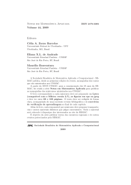 Notas em Matemática Aplicada Volume 44, 2009 Editores Célia A