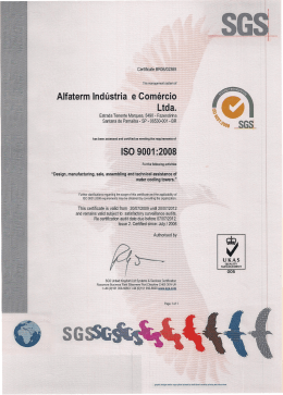 Alfaterm Indústria e Comércio ltda. ISO 9001 :2008