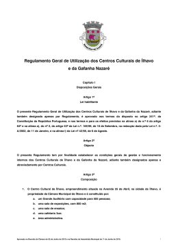 Regulamento dos Centros Culturais de Ílhavo e da Gafanha Nazaré