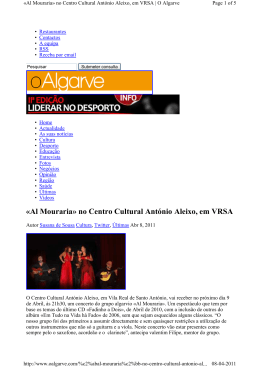 «Al Mouraria» no Centro Cultural António Aleixo, em VRSA