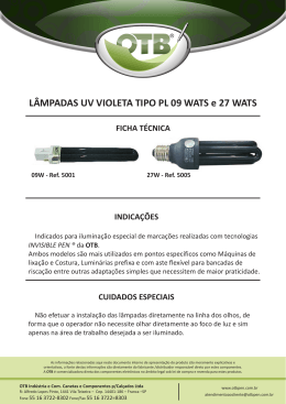 Ficha Tecnica - Lampadas UV 09 W e 27W - OTB