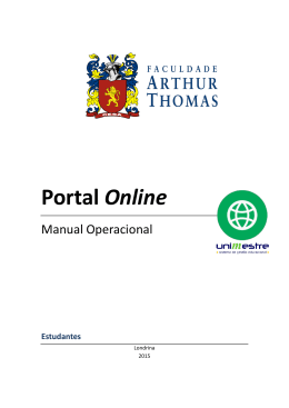 Manual do Portal Online - Faculdade Arthur Thomas
