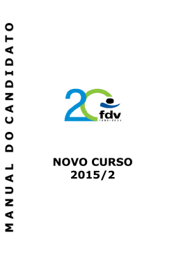 Manual do Candidato - Novo Curso - 2015 2