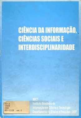 Ciência da informação, ciências sociais e interdisciplinaridade