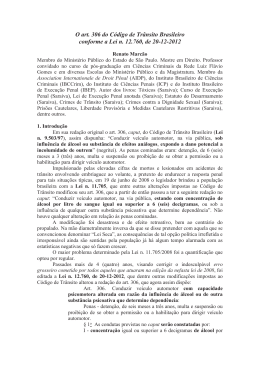 O art. 306 do Código de Trânsito Brasileiro conforme a Lei n. 12.760