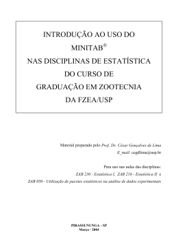introdução ao uso do minitab nas disciplinas de estatística do curso