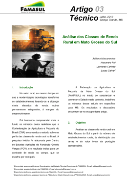 Análise das Classes de Renda Rural em Mato Grosso
