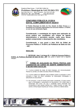 edital complementar nº 05/2015 - Prefeitura Municipal de Salto do Céu
