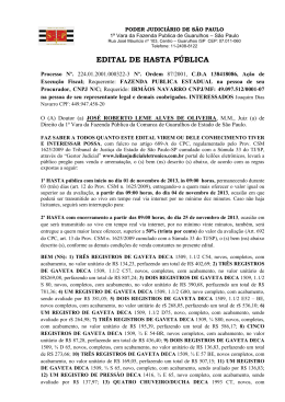EDITAL DE HASTA PÚBLICA - Leilão Judicial Eletrônico