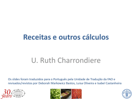 Receitas e outros cálculos U. Ruth Charrondiere