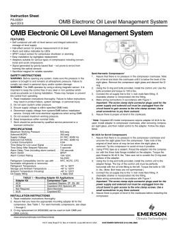 OMB Electronic Oil Level Management System
