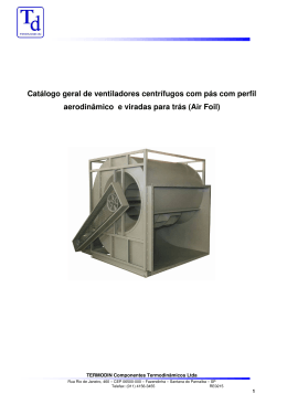 Catálogo geral de ventiladores centrífugos com pás com perfil