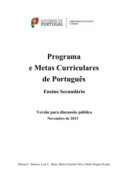 Programa e Metas Curriculares de Português