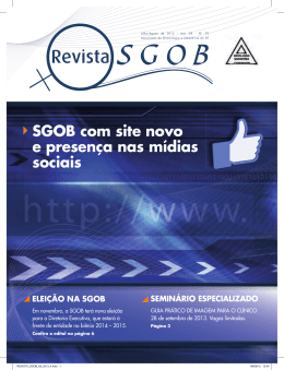 SGOB com site novo e presença nas mídias sociais SEMINÁRIO