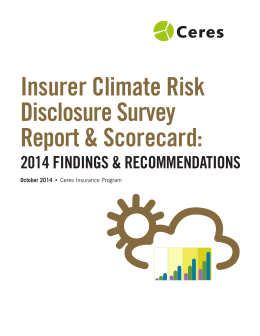 Insurer Climate Risk Disclosure Survey Report