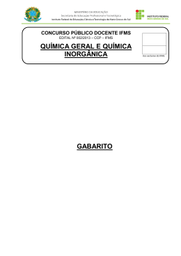 Gabarito - Química Geral e Química Inorgânica - 11/10/2013