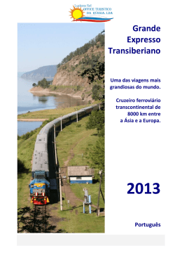 Categorias no Grande Expresso Transiberiano 2013